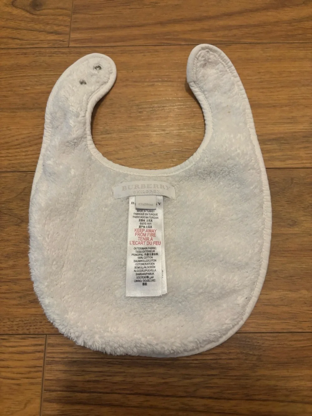 Burberry Baby White Embroidered Crest Bib